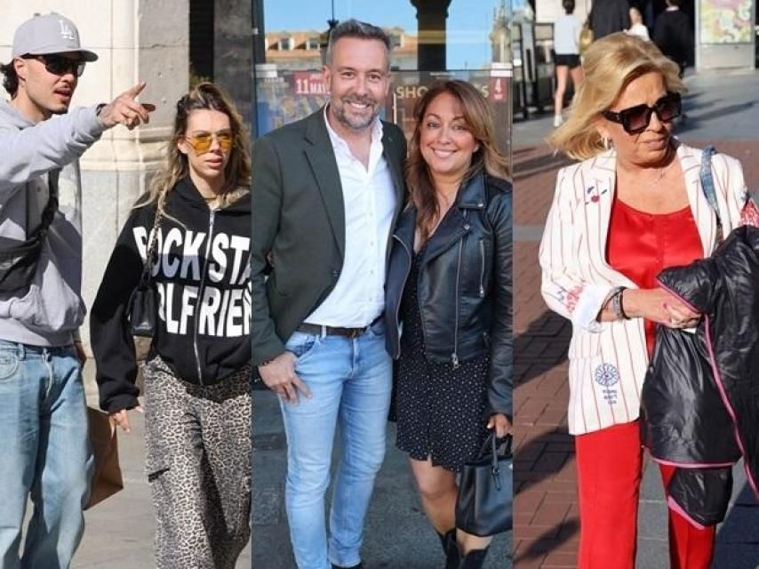 Alejandra Rubio, Carlo Costanzia, Kike Calleja con su esposa y Carmen Borrego, en una fotomontaje.