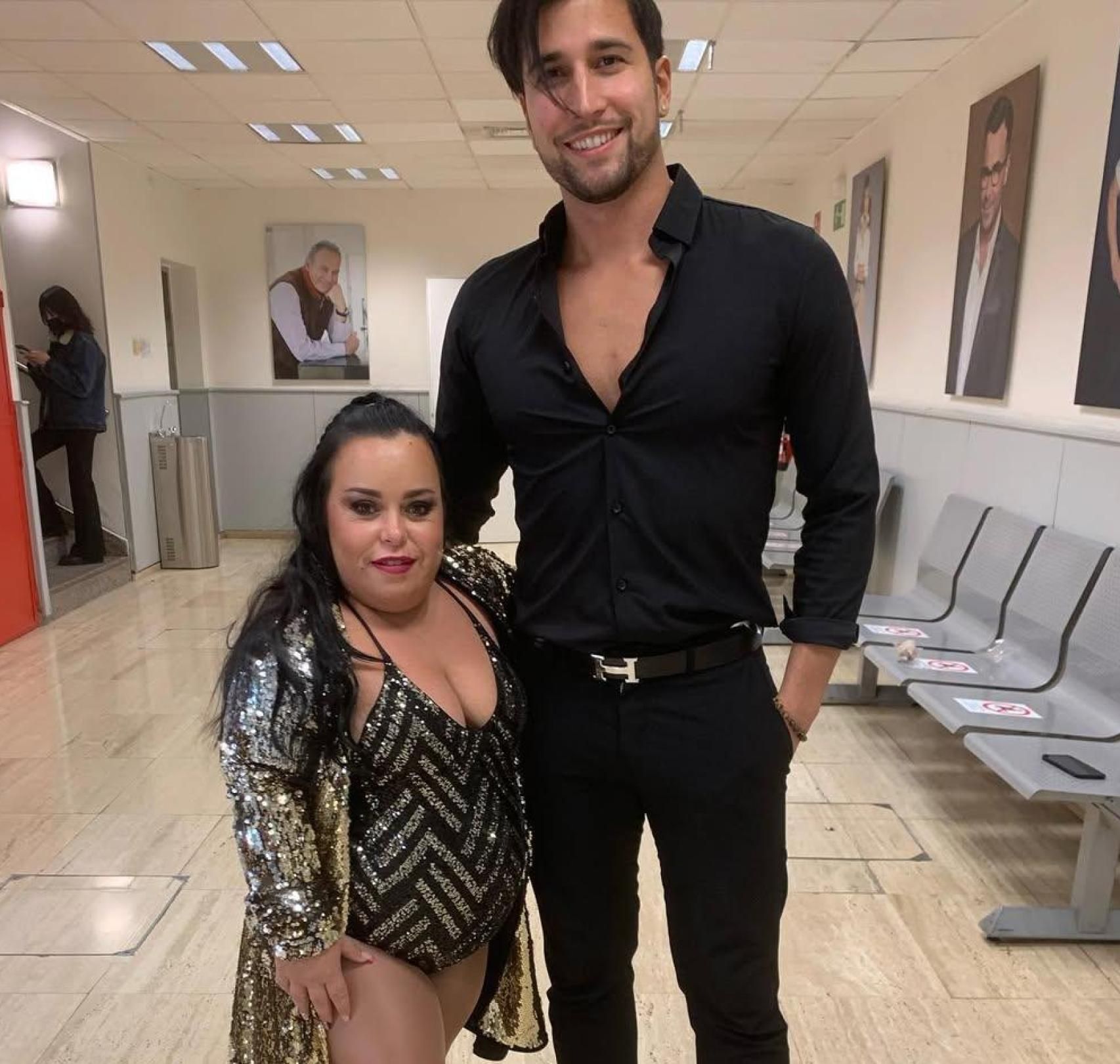Chiqui, con Gianmarco Onestini, en una foto de sus redes sociales.
