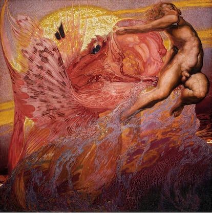 'The afternoon, from the Poem of the Atlantic', by Néstor Martín-Fernández de la Torre (1917-1918).