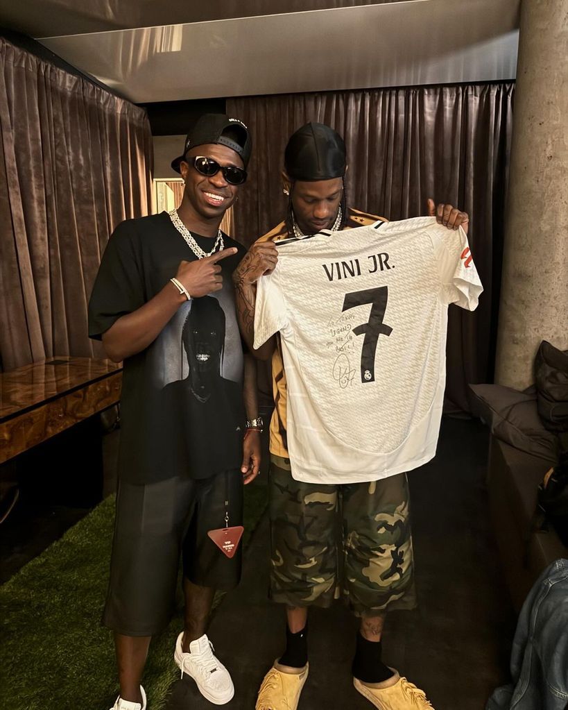 Vinicius en el concierto de Travis Scott en Madrid, julio de 2024