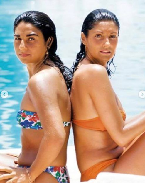 Lolita Flores y Carmina Ordóñez, dos grandes amigos, disfrutando de unas vacaciones juntos en bikini. (Foto: Redes sociales)