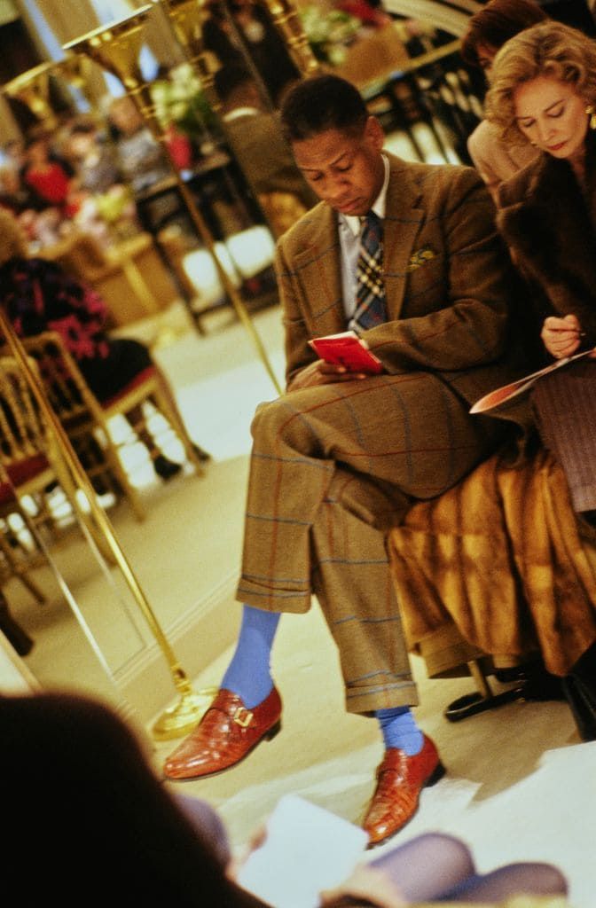 André Leon Talley, entonces editor de 'Vogue', en el desfile de alta costura de Chanel (París, 1990)