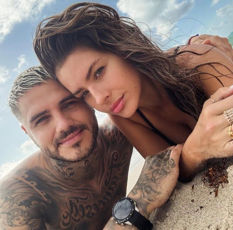 China Suárez y Mauro Icardi en Miami (Foto: Captura de Instagram).