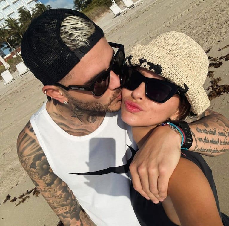 China Suárez y Mauro Icardi en Miami (Foto: Captura de Instagram).
