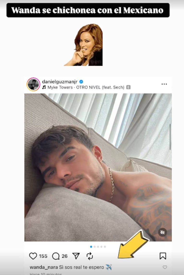 La empresaria comentó la imagen de Daniel Guzmán Jr. Photo/ Instagram @Gossipeame