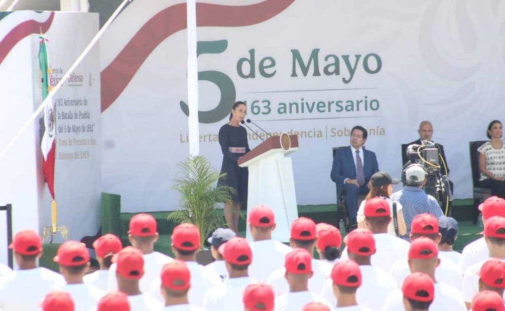La presidenta Claudia Sheinbaum va al desfile del 5 de mayo. Foto: Omar Contreras / El Universal