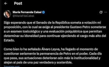 María Fernanda Cabal regresó a