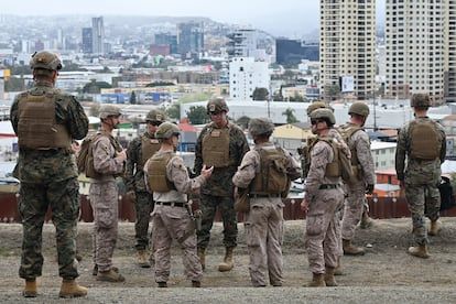 Tropas del cuerpo de los Marines en San Diego, Estados Unidos, el 7 de febrero de 2025.