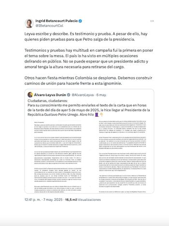 Con esta publicación en x,