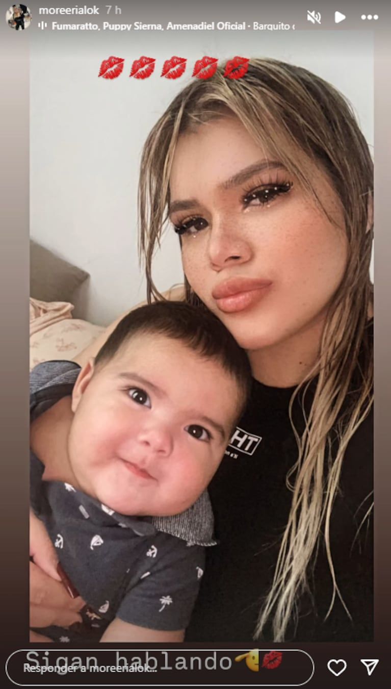 El puesto de Morena Rial en el que se mostró con su hijo de siete meses. (Foto: Instagram / Moreerialok)