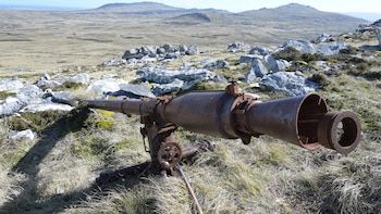 Restos de un cañón usado