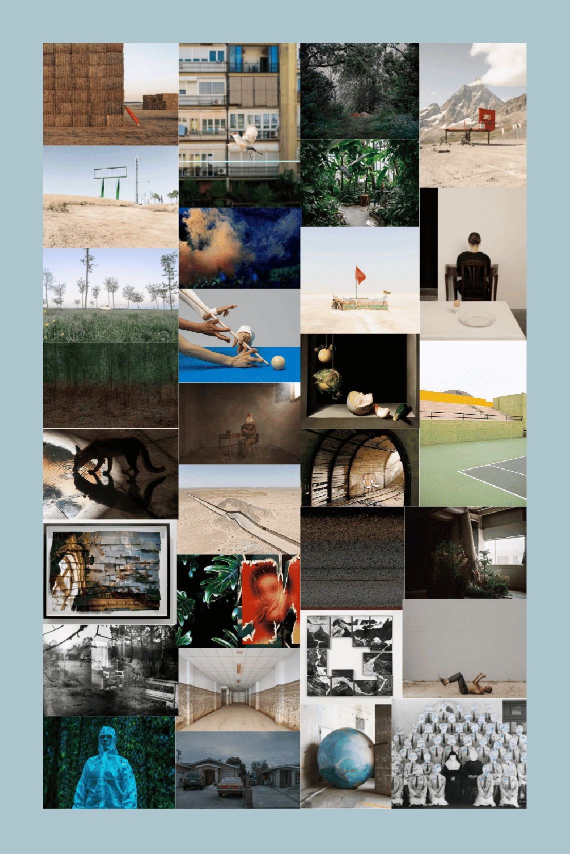Mosaico con las imágenes de los treinta artistas que forman el proceso de los premios de fotografía.