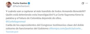 El ex vicepresidente describió a Benedetti