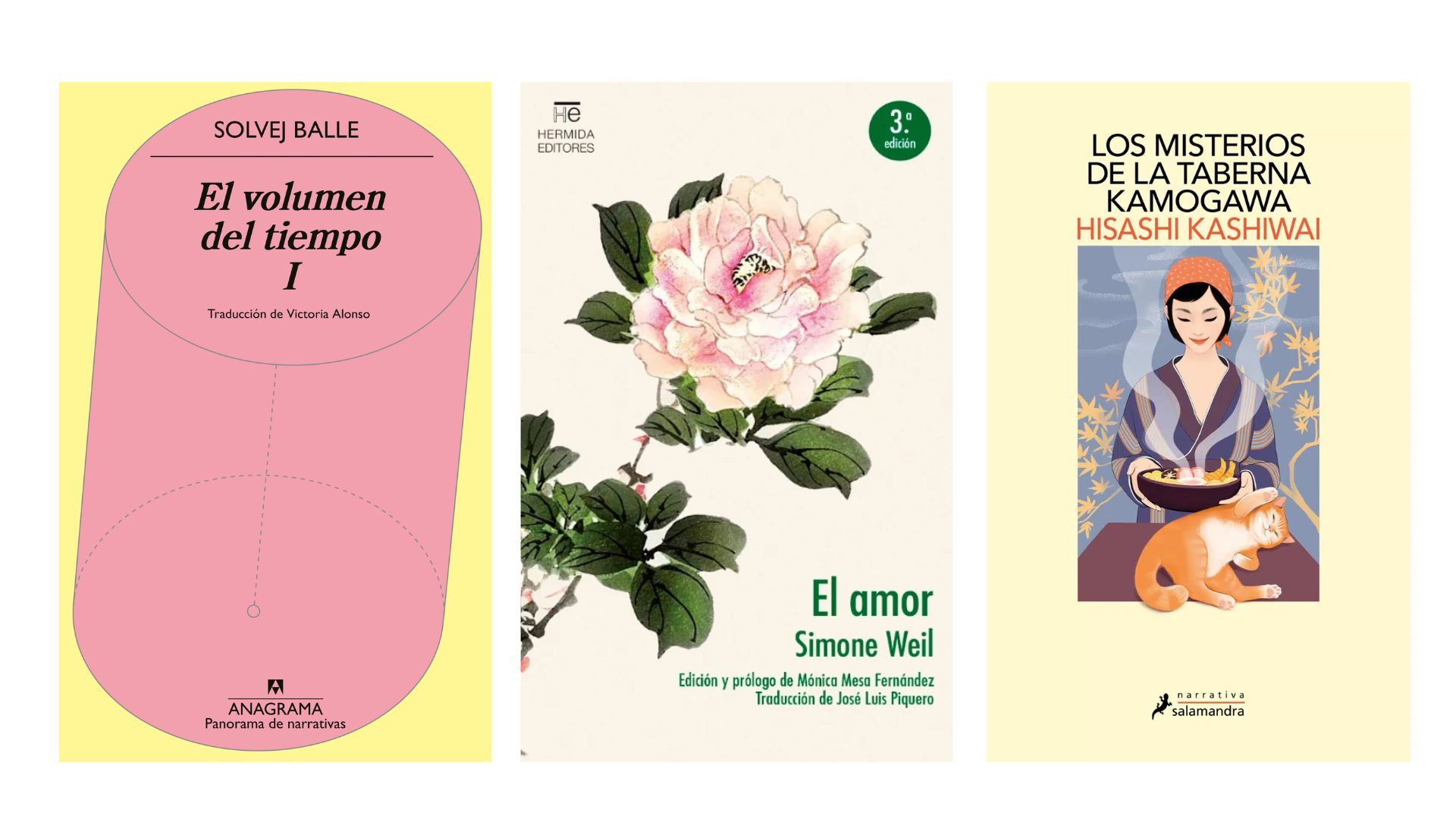 Las cubiertas de 'The Volume of Time I', 'El Amor' y 'The Mysteries of the Kamogowa Tavern'