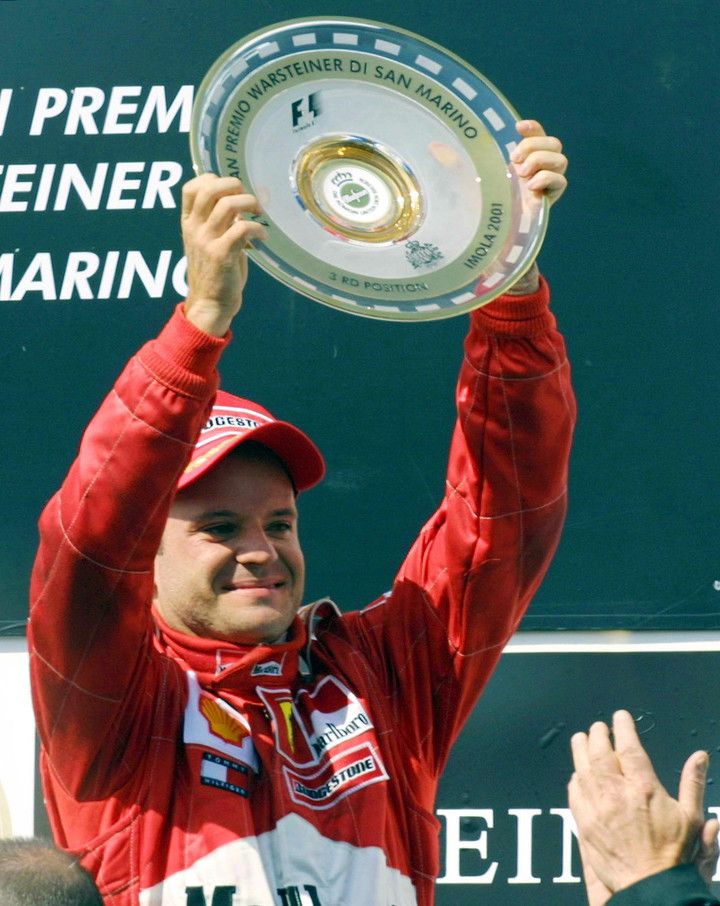 Rubens Barrichello terminó tercero en el GP de San Marino 2001. (Foto: AFP)