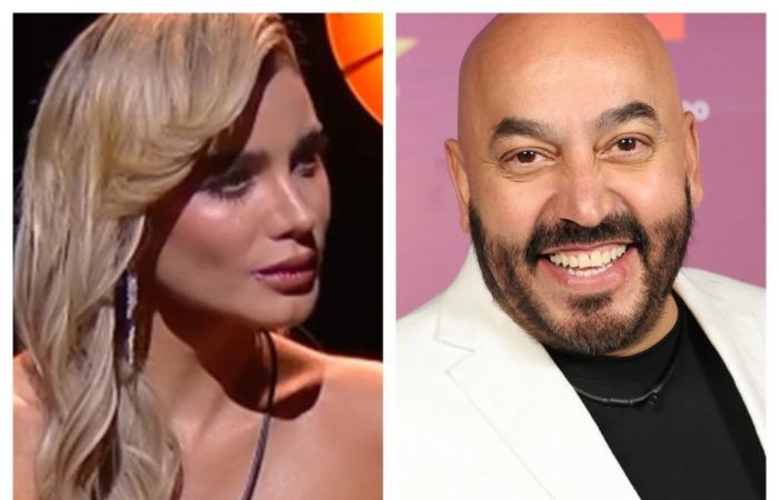 Aleska Genesis reacciona en la salida de Lupillo Rivera desde la casa de las celebridades.