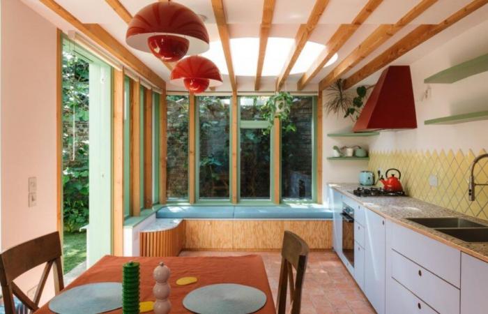 Agregue una terraza acristalada, la solución para modernizar esta casa victoriana y adaptarla a un par de escritores y sus gatos.