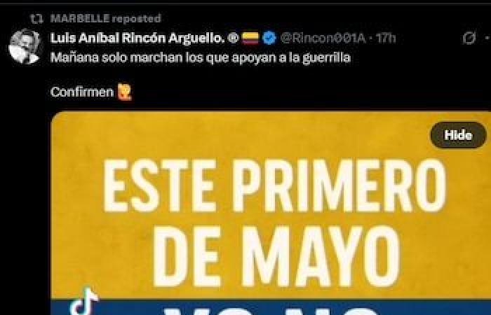 Marbelle rechazó las marchas el 1 de mayo y genera controversia con una reacción contundente en las redes sociales.