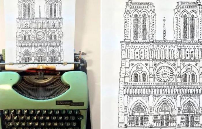 Un joven inglés crea obras de arte con su máquina de escribir