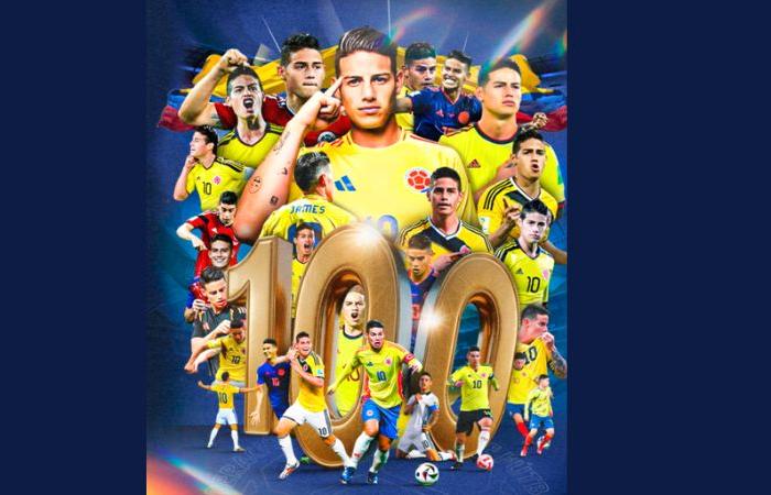 James Rodríguez llegó a los 100 partidos con la Selección Colombia
