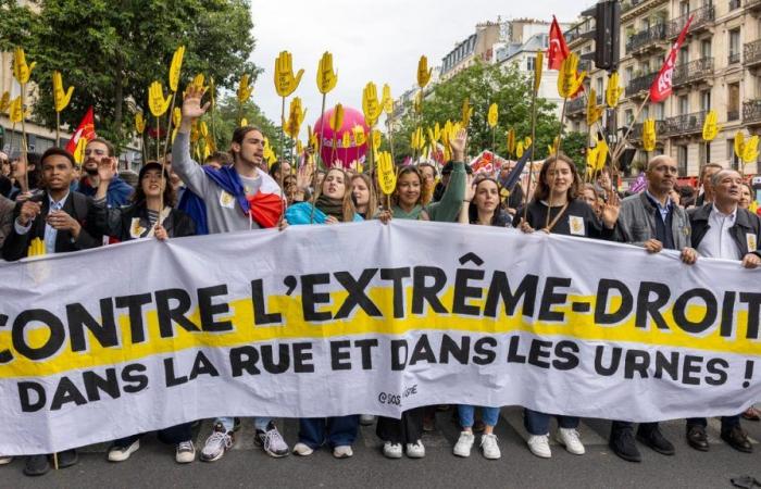 Más de 640.000 personas protestan en Francia contra la extrema derecha en vísperas de las elecciones legislativas