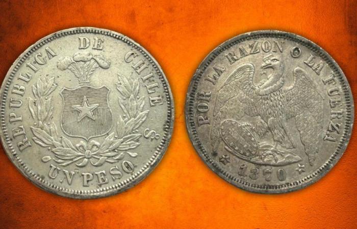 Dan hasta 120.000 dólares por esta antigua moneda chilena de 1 peso de 1870 – .