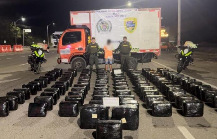 Una persona capturada y 528 kilos de marihuana incautados en la carretera Neiva-Bogotá