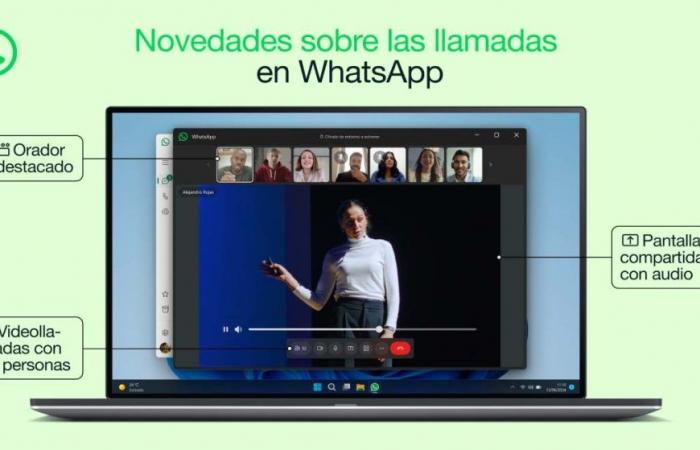 WhatsApp permite videollamadas con 32 participantes y pantalla compartida