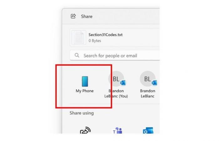 Windows facilita compartir archivos entre Android y PC directamente desde la ventana para compartir: .