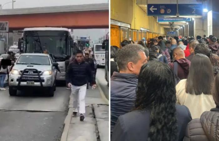 Bus del Metropolitano se averió en la Estación Caquetá y generó congestión en el límite del Rímac y San Martín de Porres