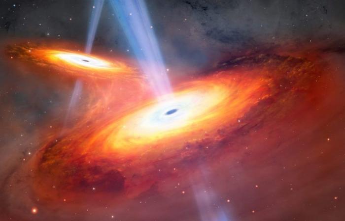 Un par de quásares fusionados revelan secretos de los primeros días del universo