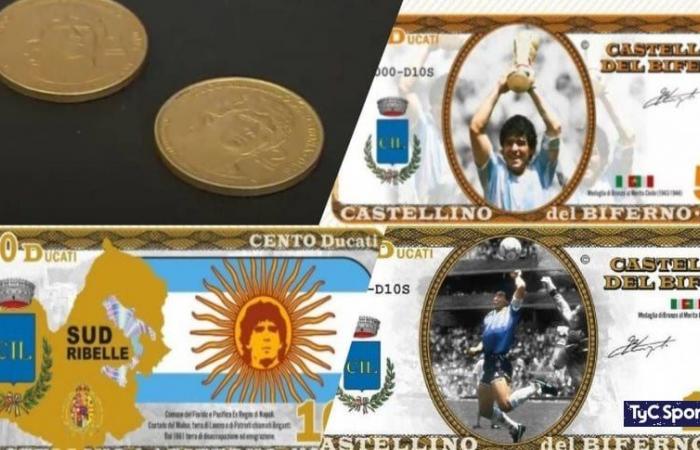 Un pueblo de Italia rinde homenaje a Diego Maradona con su propia moneda local