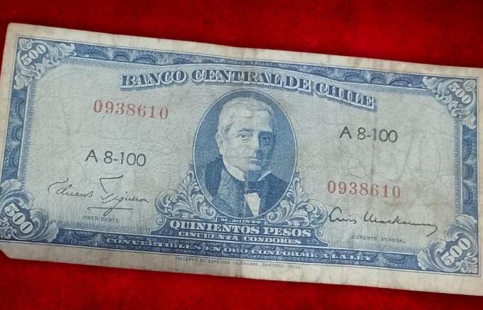 Ofrecen hasta 30.000 pesos por este antiguo billete chileno de 500 pesos