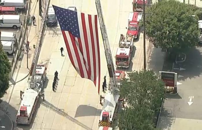 Procesión en honor a Andrew Pontious, el bombero del condado de Los Ángeles que murió en la explosión de Littlerock