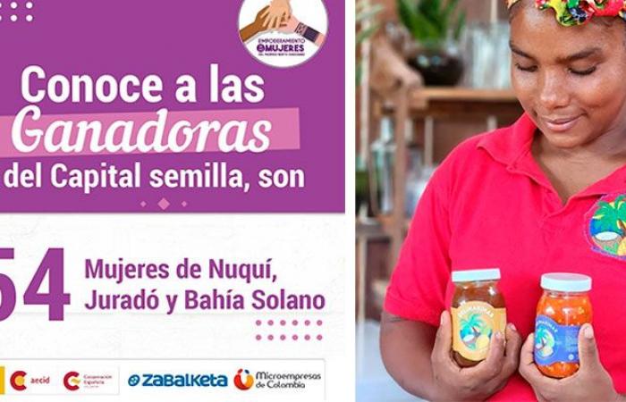 54 mujeres de Bahía Solano, Juradó y Nuquí recibirán hasta $2 millones para potenciar sus negocios