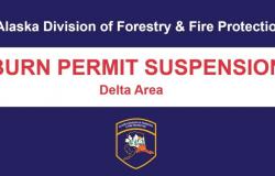 Suspensión de permisos de quema de la División de Silvicultura y Protección contra Incendios de Alaska para el 11 de mayo de 2024 – Información sobre incendios forestales de Alaska -.