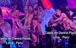 Danna Paola sufre dolorosa caída durante un show en Perú – .