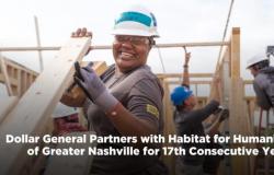 Dollar General se asocia con Habitat for Humanity of Greater Nashville por decimoséptimo año consecutivo -.