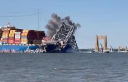 Realizaron demolición controlada del puente Francis Scott Key en Baltimore