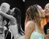 Emilia Mernes y Tini Stoessel cantaron juntas en la Arena Buenos Aires y cerraron su presentación con un beso
