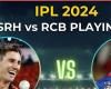 Partido de mañana de IPL 2024: SRH vs RCB Jugando 11, transmisión en vivo del tiempo del partido
