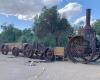 Histórico vagón de bórax destruido en un incendio en el Parque Nacional del Valle de la Muerte