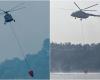 “El helicóptero de la IAF ayuda en los esfuerzos de extinción de incendios por segundo día, situación bajo control en muchas áreas”