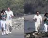 Brad Pitt, captado con su nueva novia de origen madrileño y 26 años menor dando un paseo por una playa de California