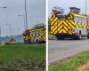 “Los equipos de bomberos llamaron a incendiar un granero en desuso en Kirkleatham Business Park”.