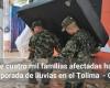Más de cuatro mil familias afectadas abandonaron la temporada de lluvias en el Tolima