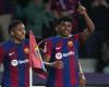 “Barcelona 2-0 Real Sociedad – Los goles de Lamine Yamal y Raphinha elevan al Barça al segundo lugar en la clasificación de La Liga”.