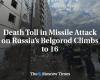 “El número de muertos en el ataque con misiles contra Belgorod en Rusia aumenta a 16 -“.